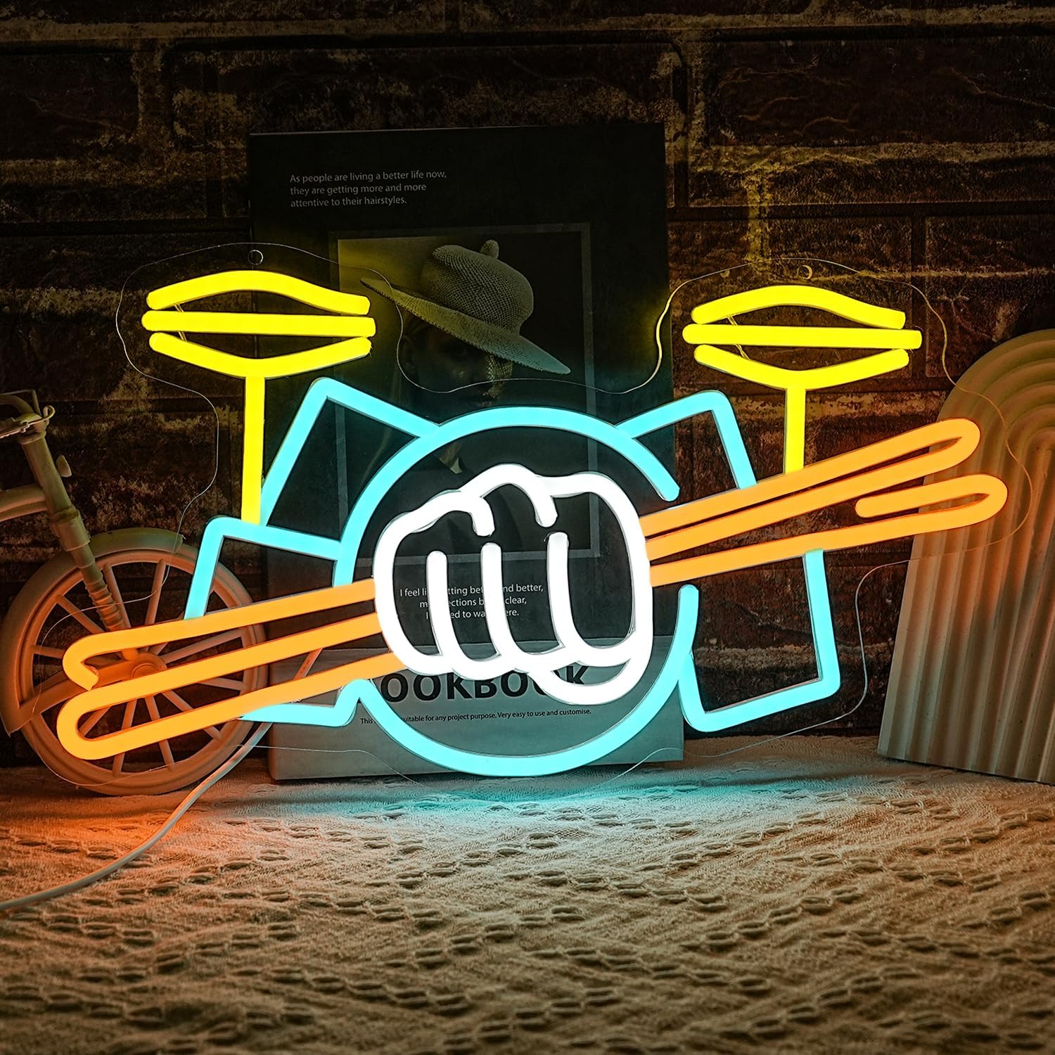 Musical Instrument ____ - Неоновая вывеска «Барабанная установка» с USB-питанием,