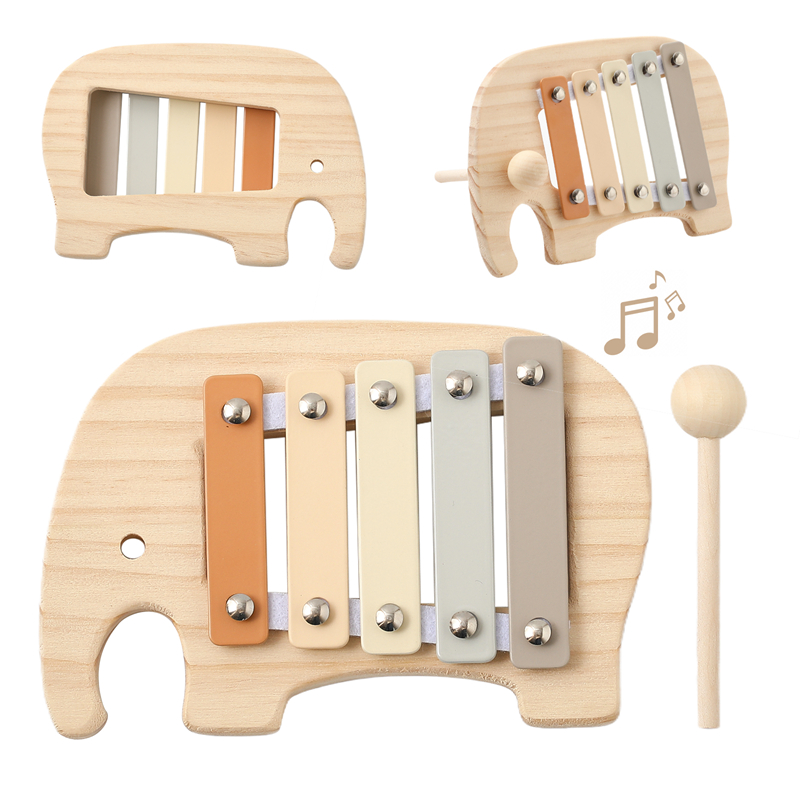 Musical Instruments Game - Детская игрушка Монтессори, мультяшный слон, ударный